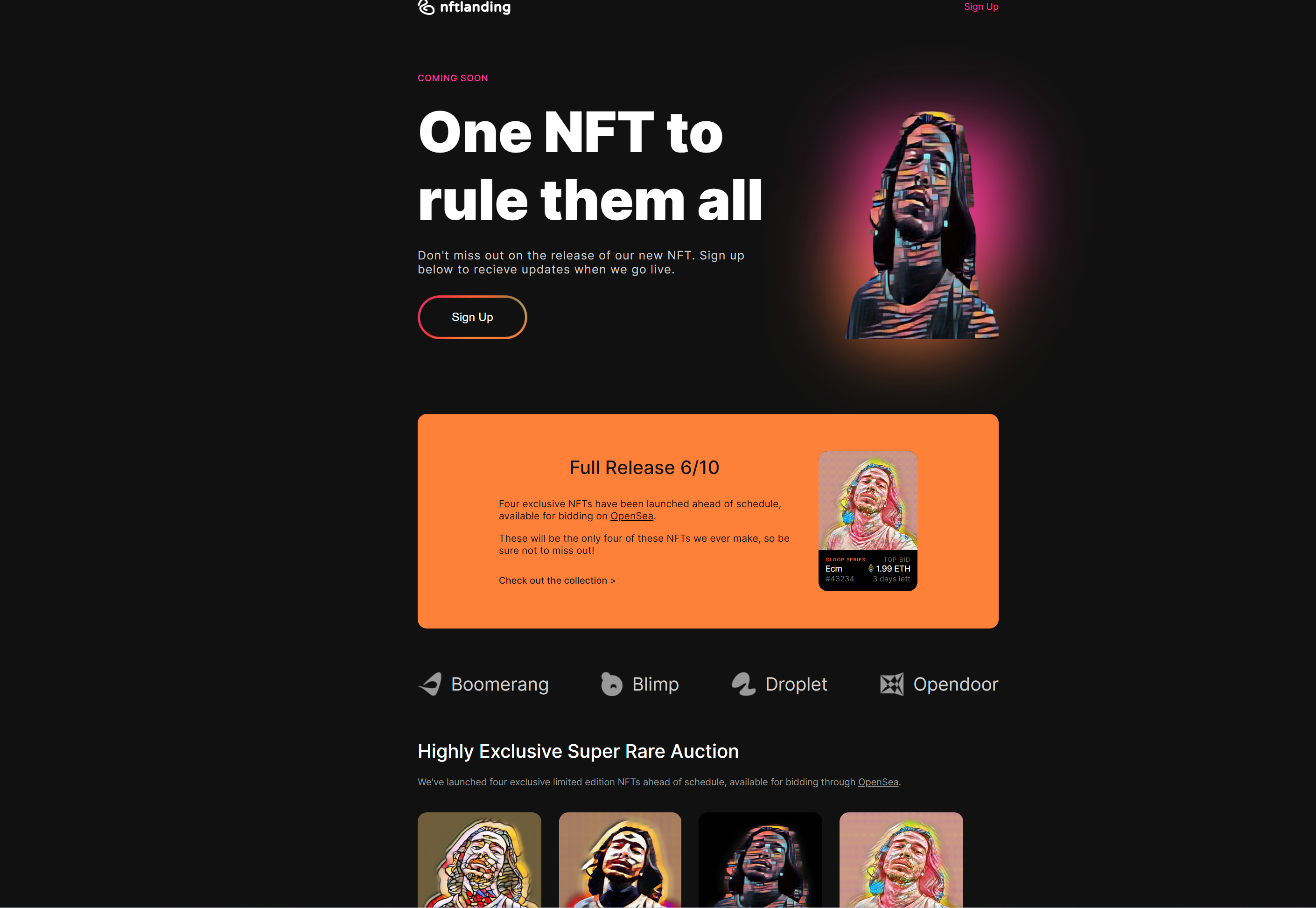 NFT React Landing Page